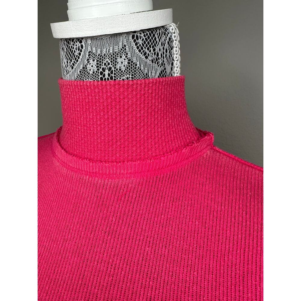 FREE PEOPLE Rivet Studded Cuff Mock Neck Thermal Long Sleeve Shirt Top XS - Picture 7 of 10